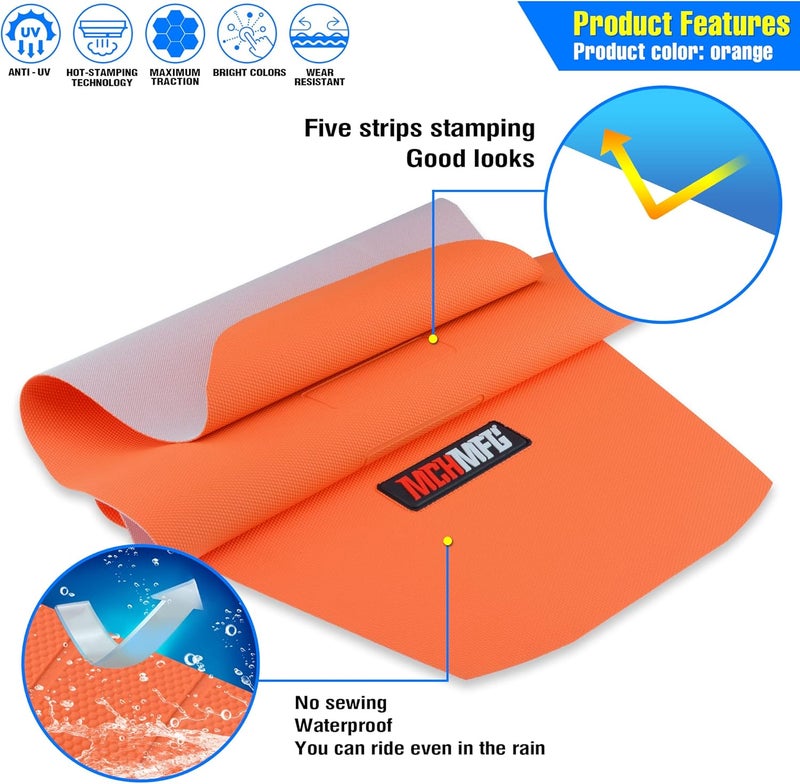 MCHMFG Universal Gripper Soft Seat Cover for All Bike Dirt Motorcycle MX Cross Enduro (Orange) - Image 3